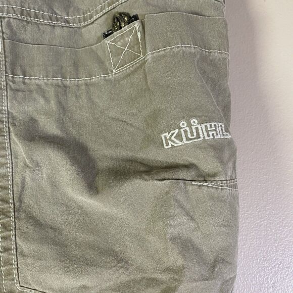 Kuhl Shorts Men 36 Green Cargo  Hiking Utility Outdoor Vintage Patina Dye - Picture 8 of 16